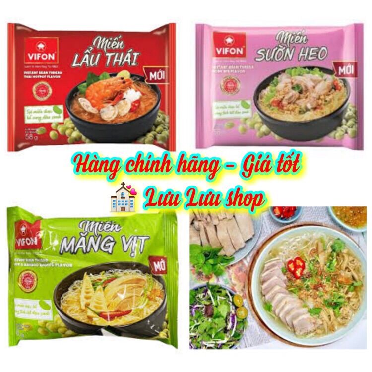 Miến ăn liền Vifon vị măng vịt/ sườn heo/ lẩu thái tôm gói 60g