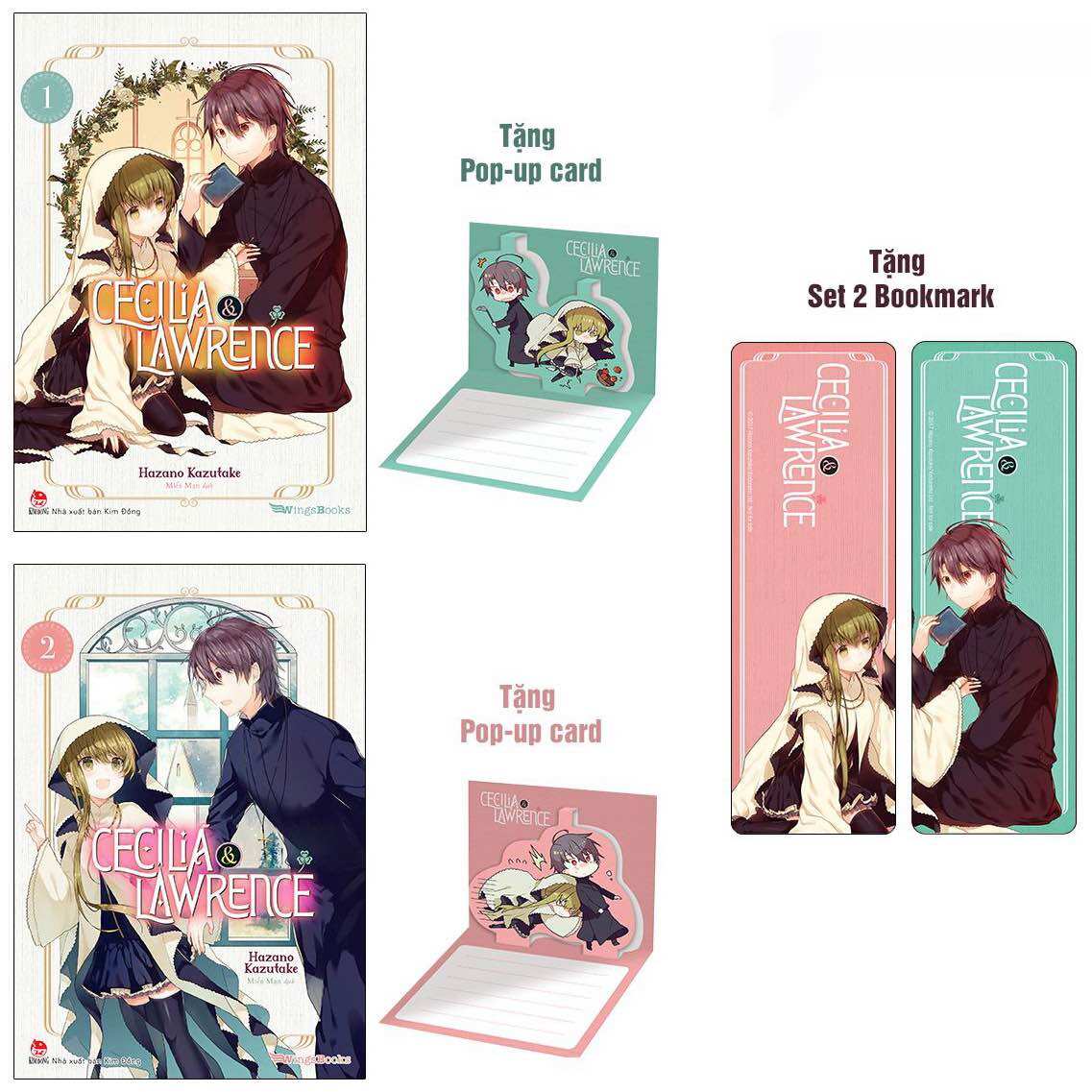 Bộ sách cecilia & lawrence - tập 1 + tập 2 - tặng kèm poster + ống + 2 pop-up card + 2 bookmark