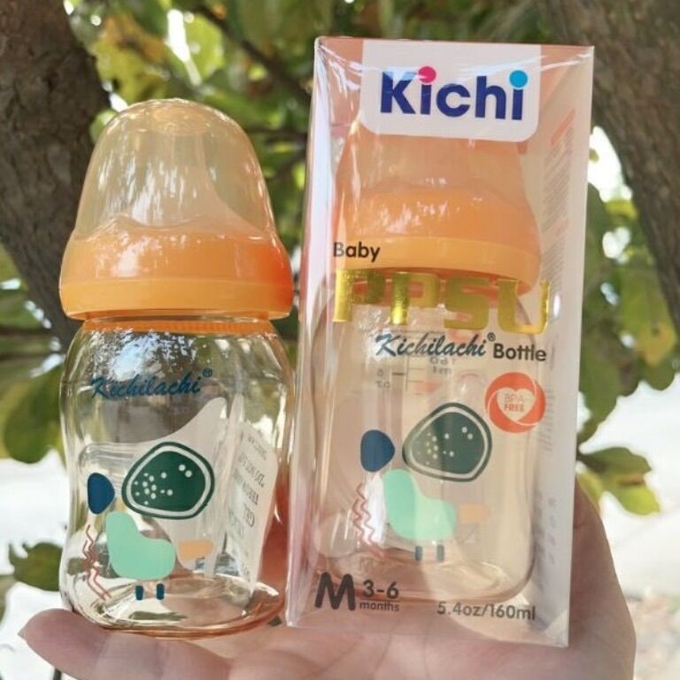 Bình sữa PPSU CỔ RỘNG cao cấp KICHILACHI KICHI (90ml / 160ml / 280ml) old(Công nghệ Nhật) KC K510