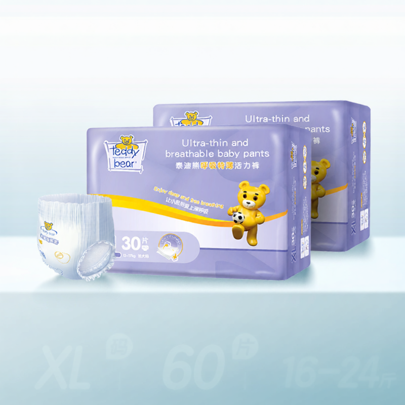 Teddy Bear | Breathable Instant Absorb Pull-Up Diapers 2 Packs - 2