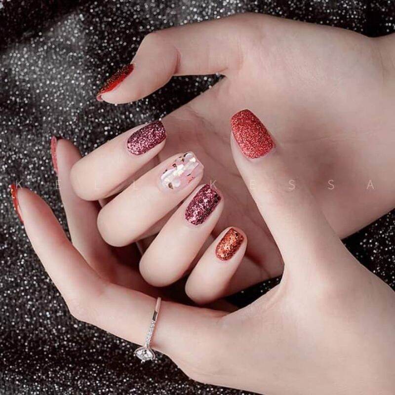 [HCM]Sét nhũ rắc đỏ 6 hũ nổi bật