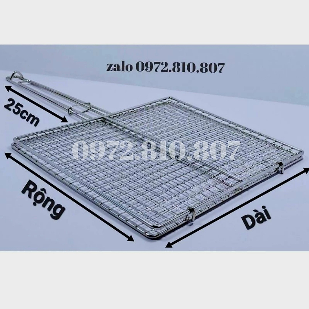 Vỉ nướng loại lớn, dày, inox 304 hàng cao cấp. có đủ kích cở. nhận làm vỉ kích thước theo yêu cầu