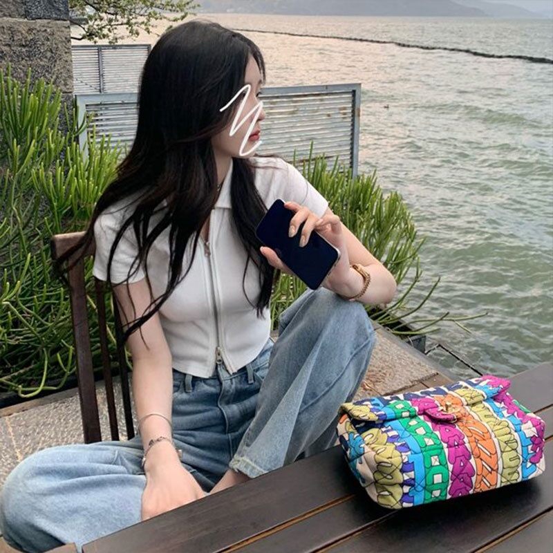 Áo croptop cổ sơ mi phong cách Hàn Quốc dành cho nữ
