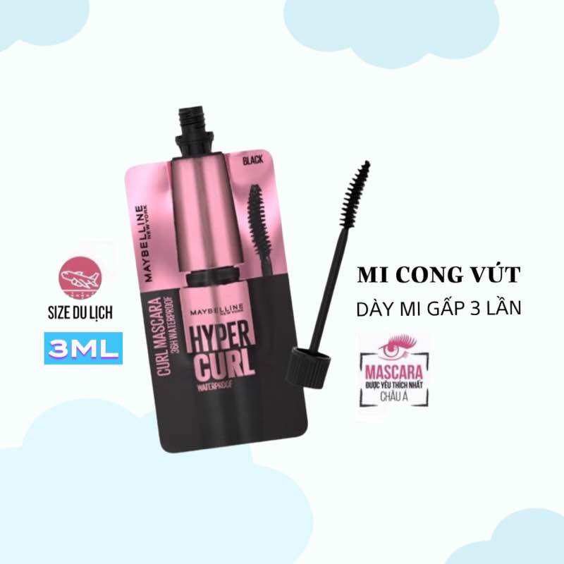 Mascara làm cong mi Maybeliline Hyper Curl 3ml
