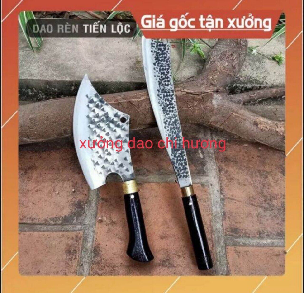 BÁO GIÁ Dao Làm Bếp Tốt | Shopee Lazada Sendo Tiki mới nhất 68 Bộ dao 2 món làm từ nhíp xe tốt , dập Vân 2 mặt chống rỉ