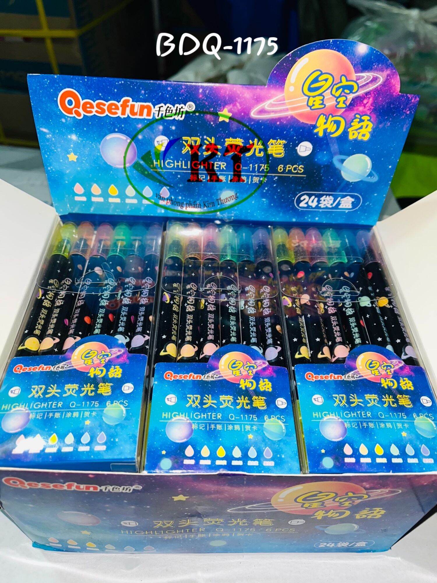 Vỉ 6 cây bút dạ quang mã 1175