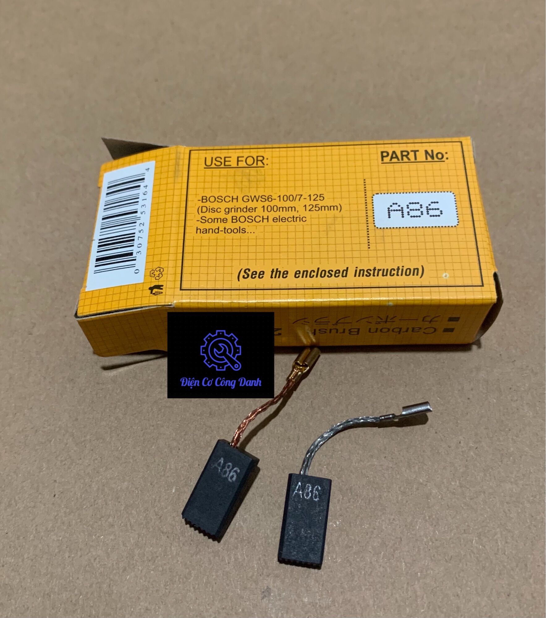 1 cặp chổi than nb a86 chính hãng lắp máy mài góc cầm tay boschh 6-100,...