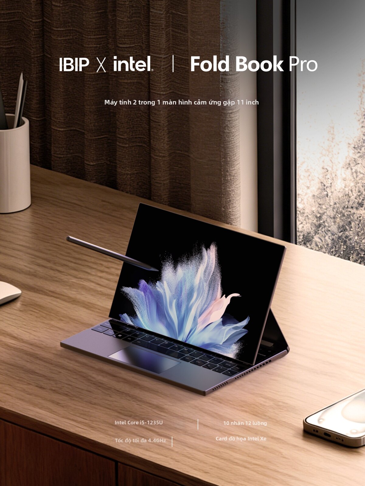 IBIP | 360 Degrees Flippable Touchscreen 2-in-1 Laptop for Business Online Classes Design