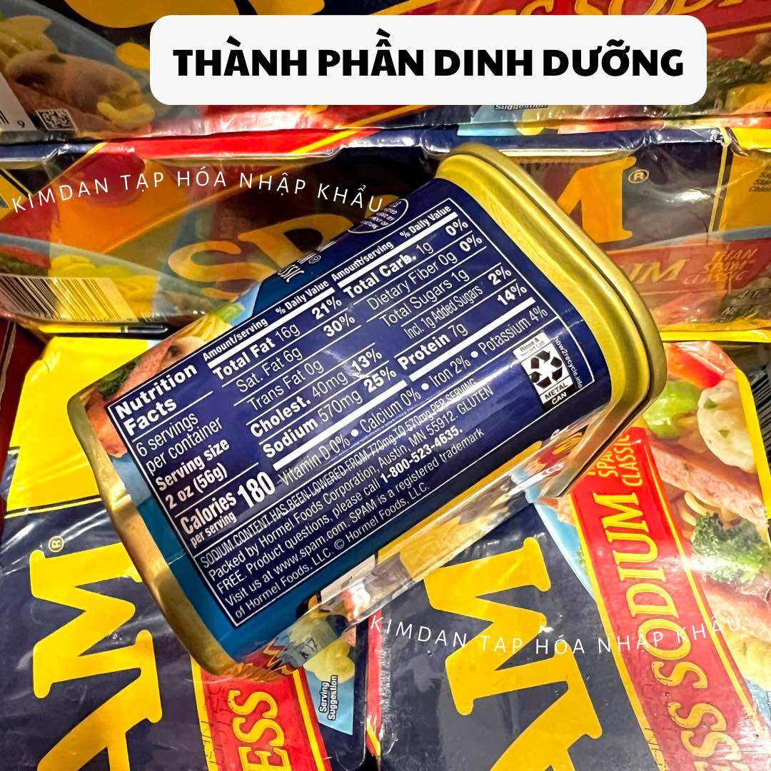 [NHẬP KHẨU MỸ] THỊT HỘP SPAM LESS SODIUM 25% GIẢM MẶN 340G