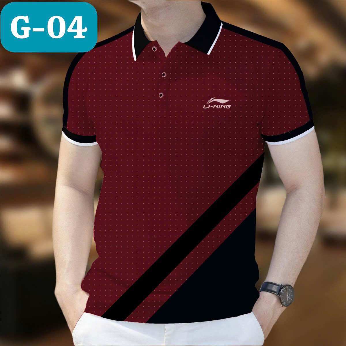 Áo Polo cổ bẻ Ll NING,vải cotton co giãn 4 chiều,dễ mặc,thoải mái - 5