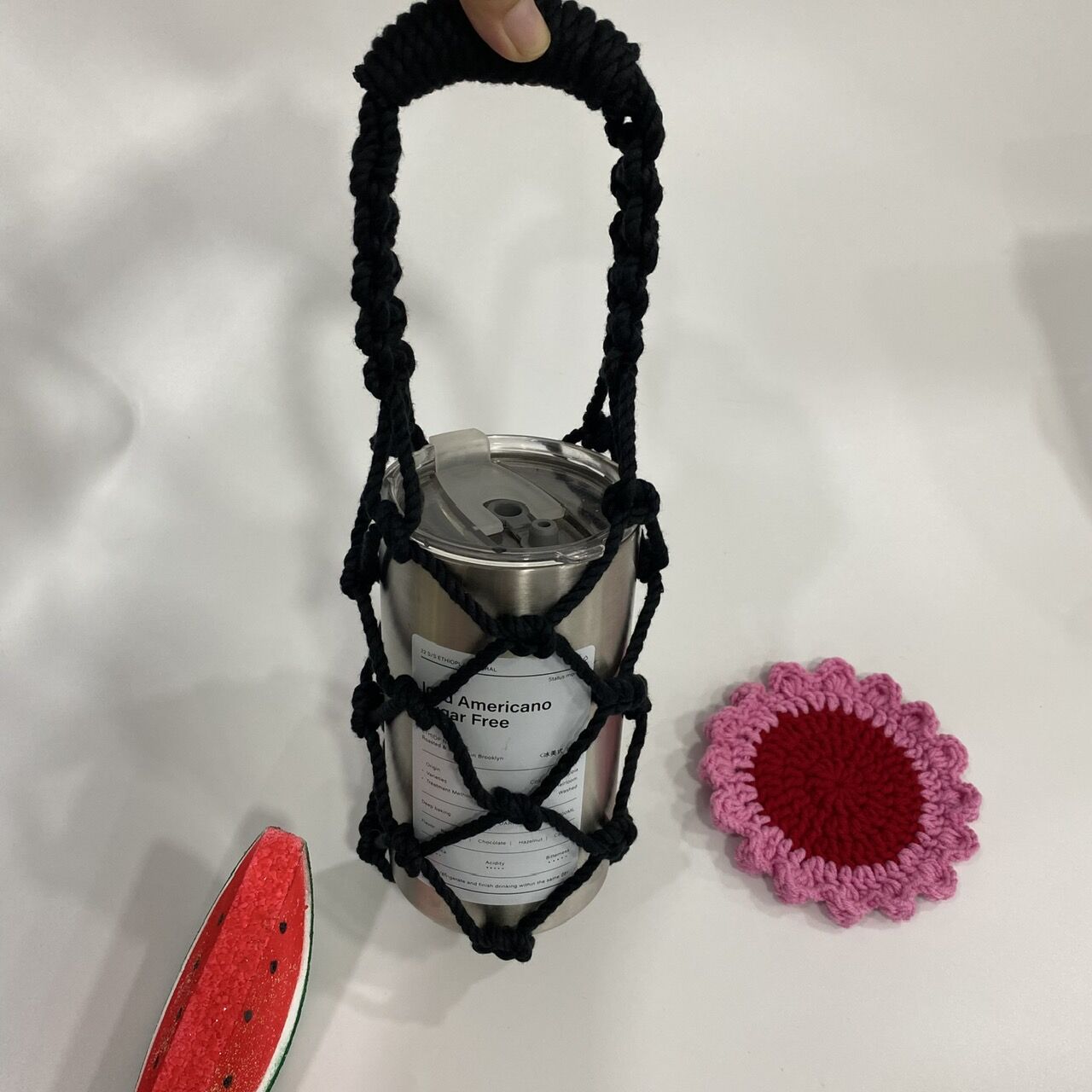 Túi đựng bình giữ nhiệt sợi len macrame