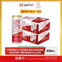 Nồng Độ Cồn 4.2% - Combo 2 Thùng 24 Lon Bia Sài Gòn Export Premium 330ml