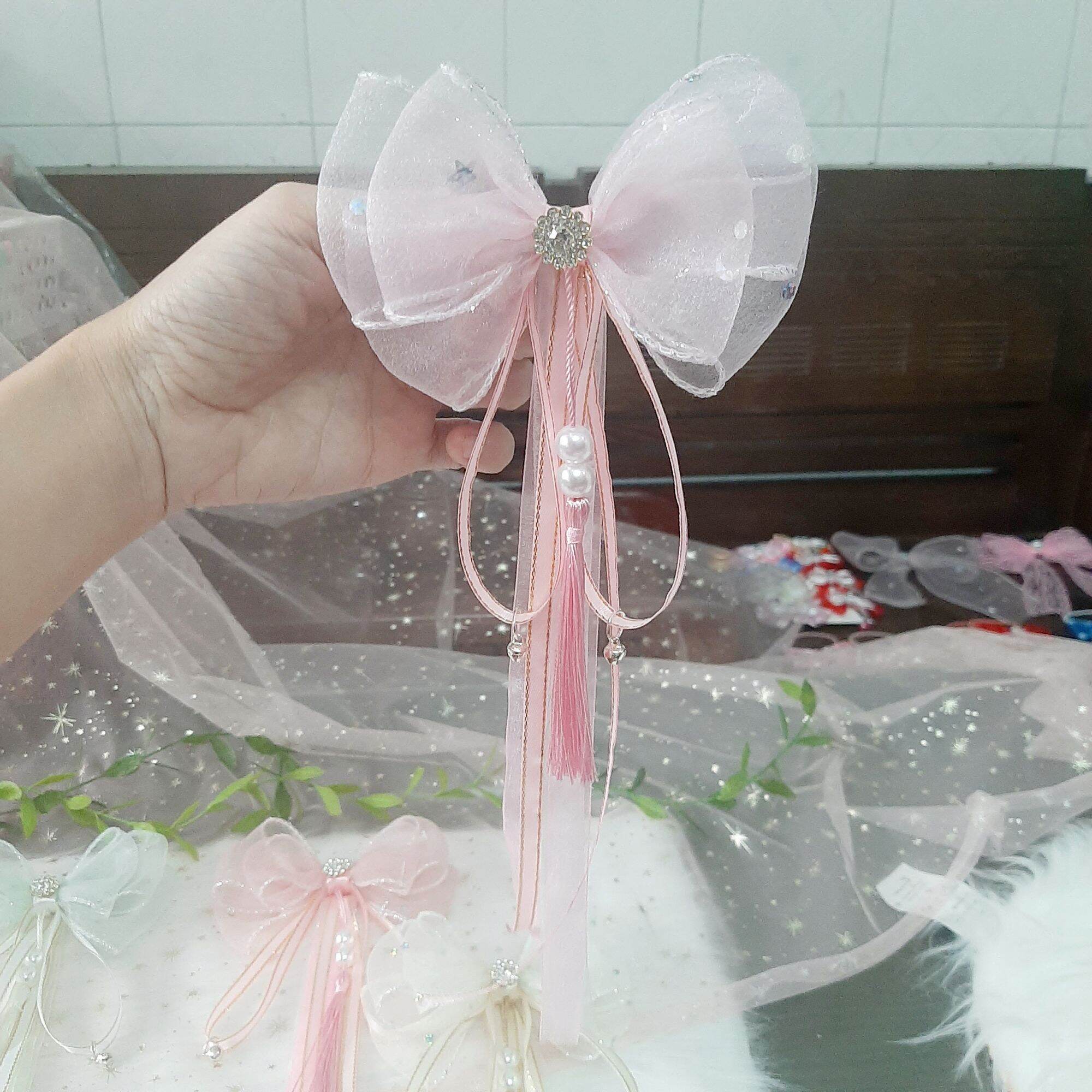 Kẹp tóc nơ phong cách trung hoa (mua 10 tặng 1)