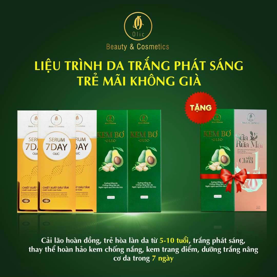 (Combo 2 Kem Bơ+ 3 Huyết Thanh+1Srm) Combo Trẻ Hóa Làn Da Olic