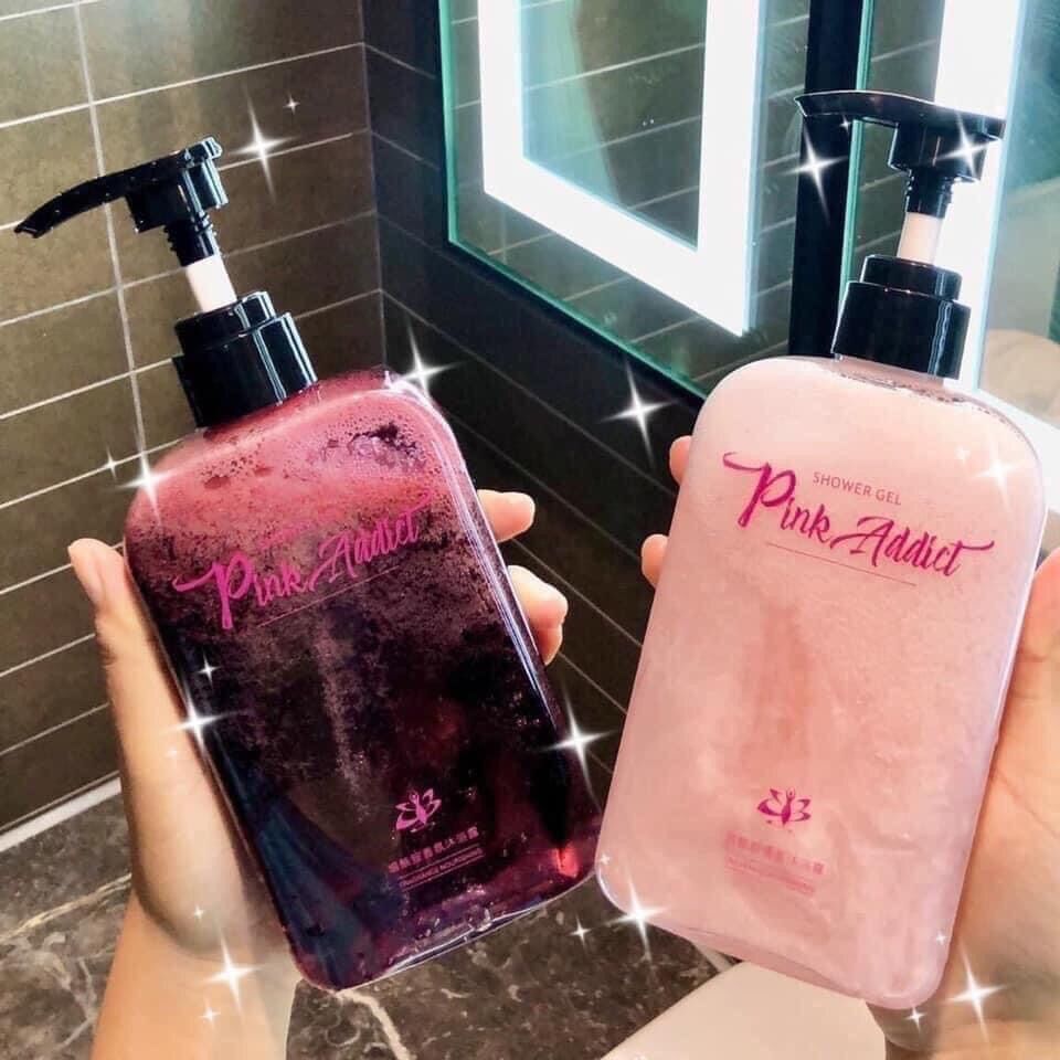 Sữa tắm PINK ADDICT hương nước hoa dưỡng trắng da , kèm tinh dầu, fullbox