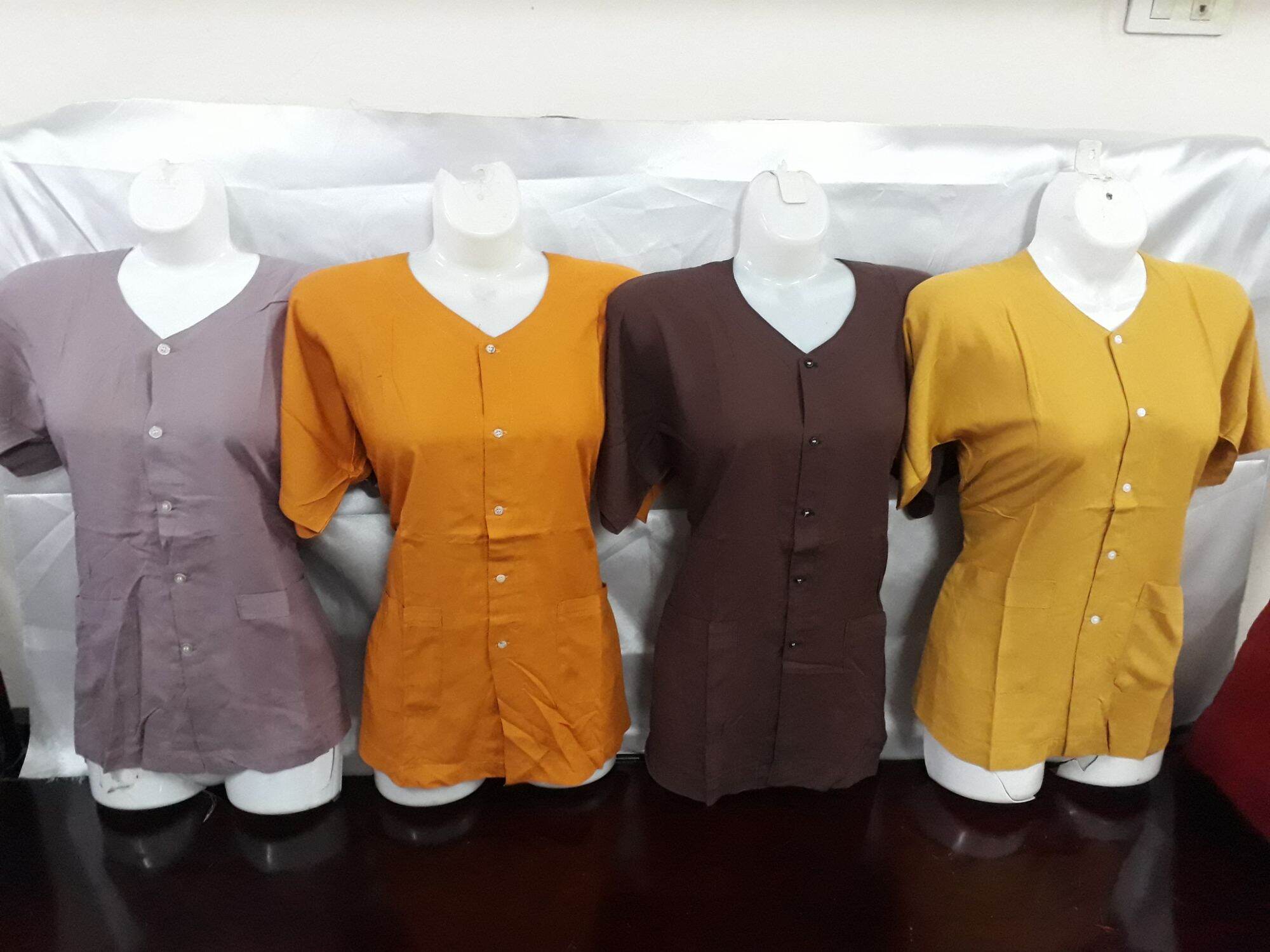 Áo lanh mầu cộc tay dành cho bà già (36 - 70kg)