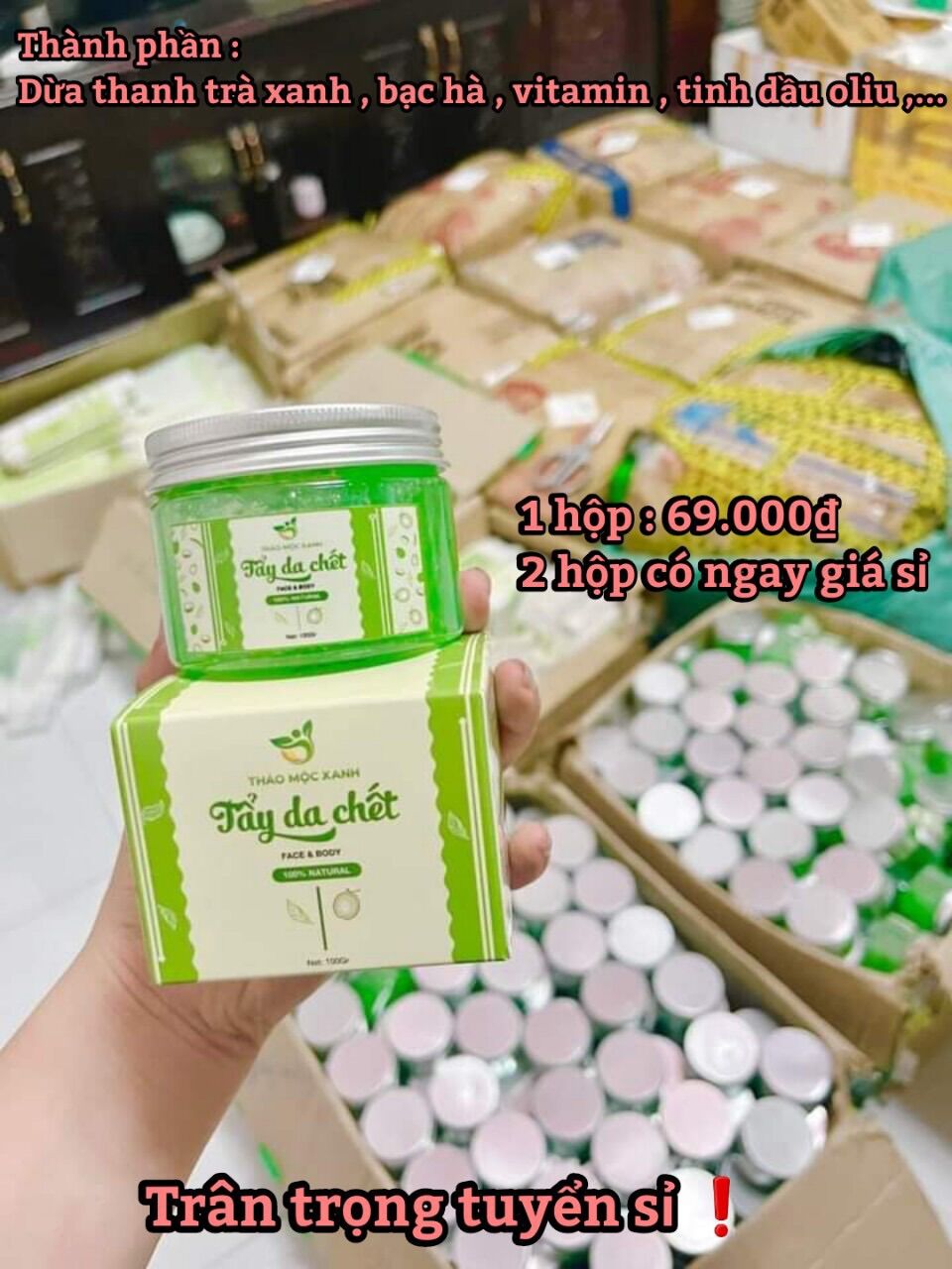 [Sẵn Hàng] Tẩy Da Chết Thảo Mộc Xanh 100g