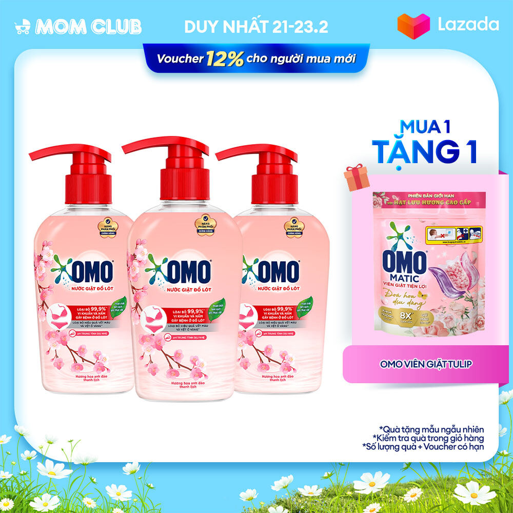 Nước Giặt Đồ Lót OMO Hương Hoa Anh Đào Thanh Lịch 300G