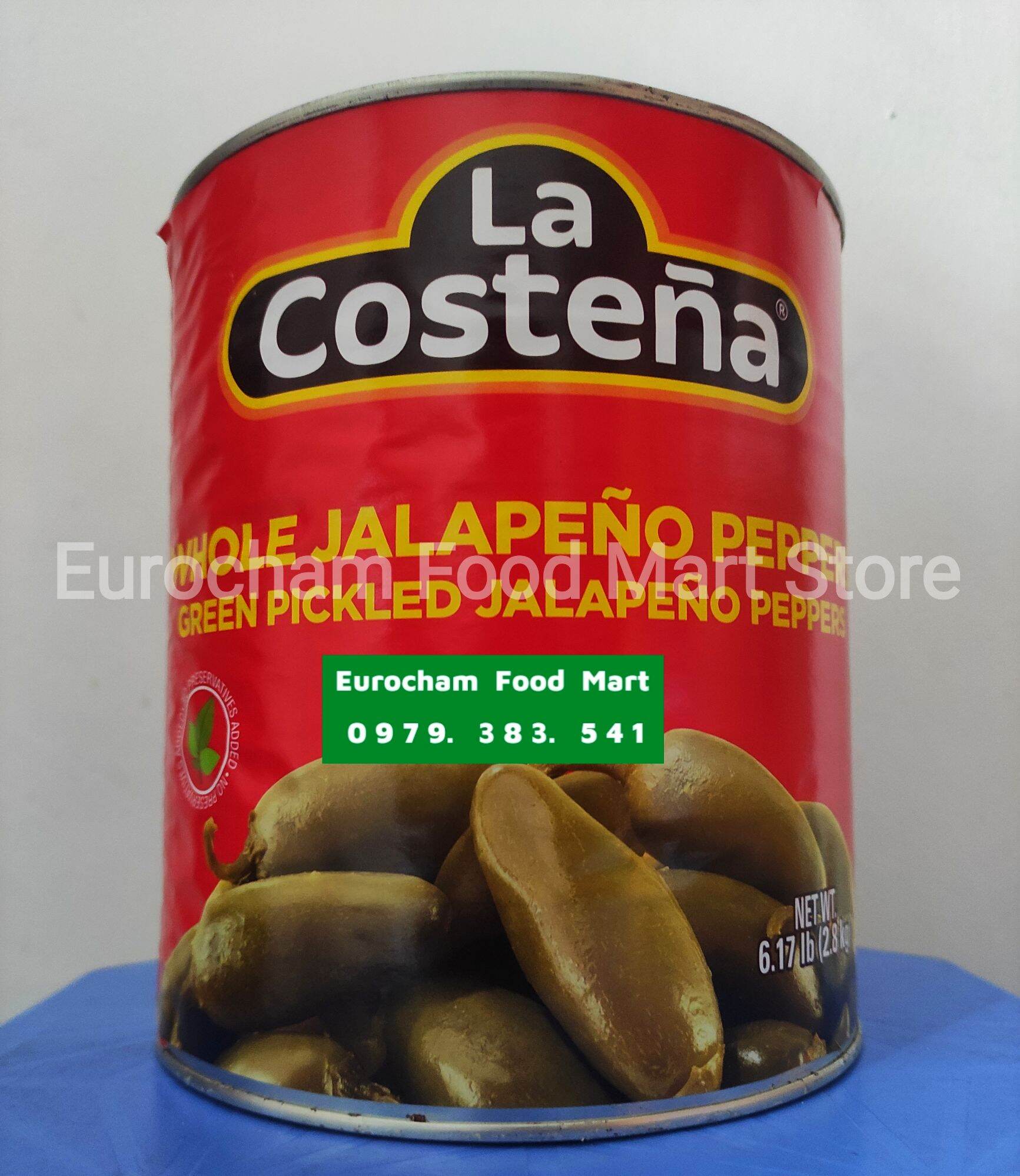 Ớt Xanh Ngâm Jalapeno Pepper Pickled Green hiệu La Costena hộp 2.8KG