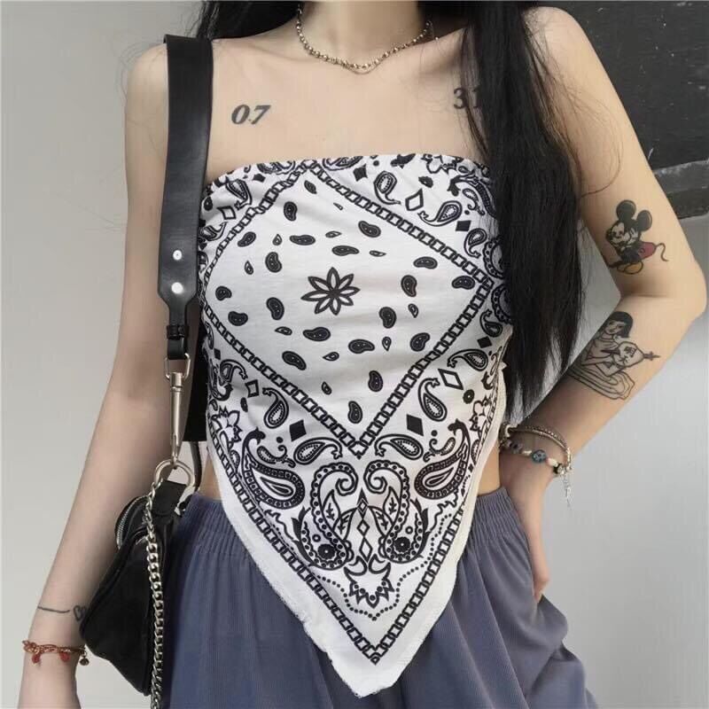 [HCM]Khăn bandana họa tiết ( ảnh thật - chất kate lụa mịn )