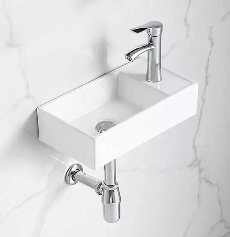 Lavabo mini treo tường ngang nhập khẩu chữ nhật kt 500x245mm