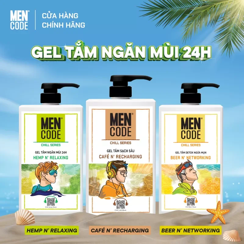 Gel tắm men code ngăn mùi 24h 630ml