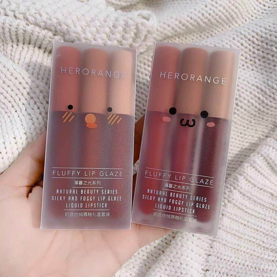 (Tách Lẻ) Set 3 Son Herorange - Son Kem Lì Nội Địa Trung