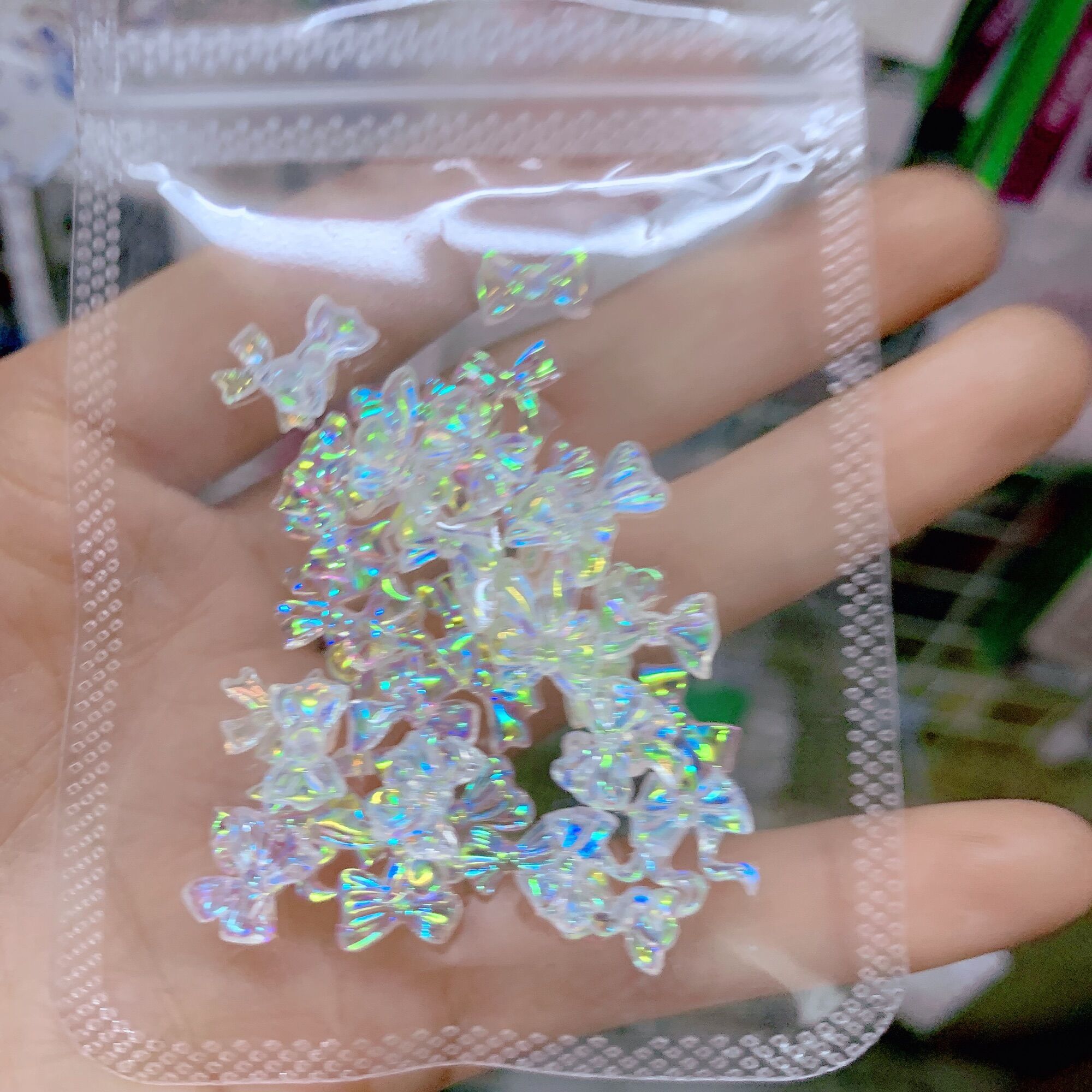 Charm nơ trang trí đính móng, phụ kiện nail hình nơ nail Set nơ gắn móng pha lê