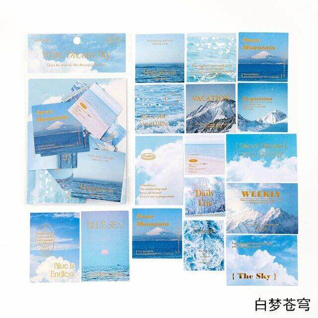 🍓 Gói 30 sticker phong cách aesthetic ánh kim hình mây trời ngày đêm mùa hè mùa thu chill romantic trang trí sổ tay #A1402