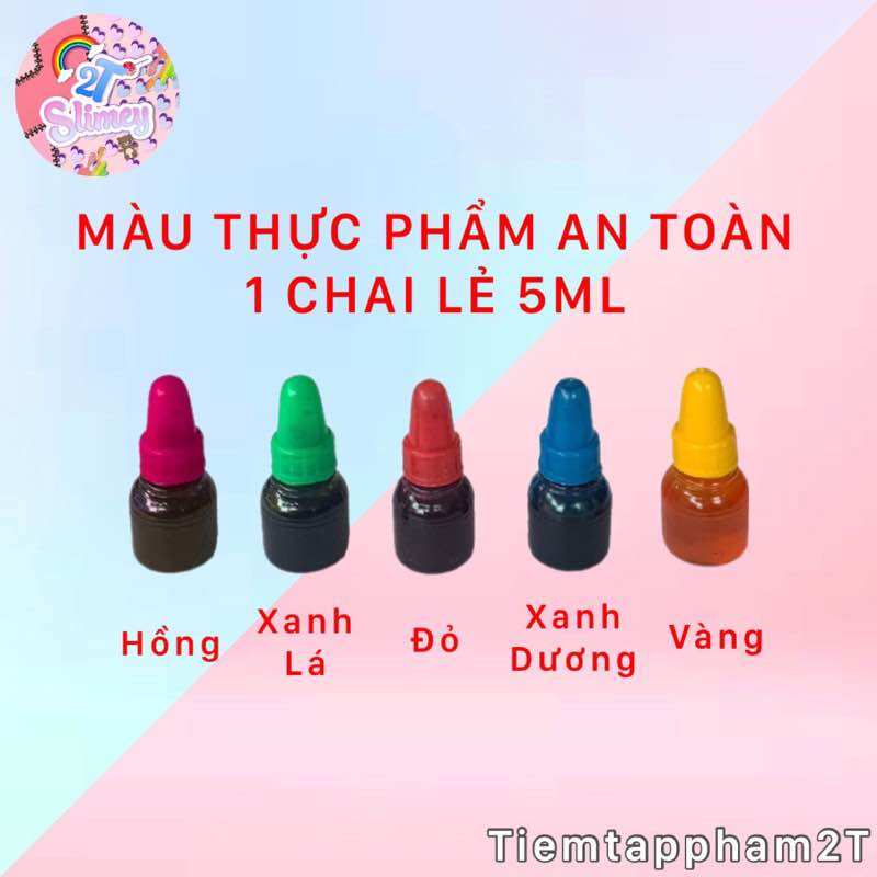 1 Chai Màu Thực Phẩm 5ML An Toàn Thực Phẩm , Làm Rau Cau , Làm Slime,..