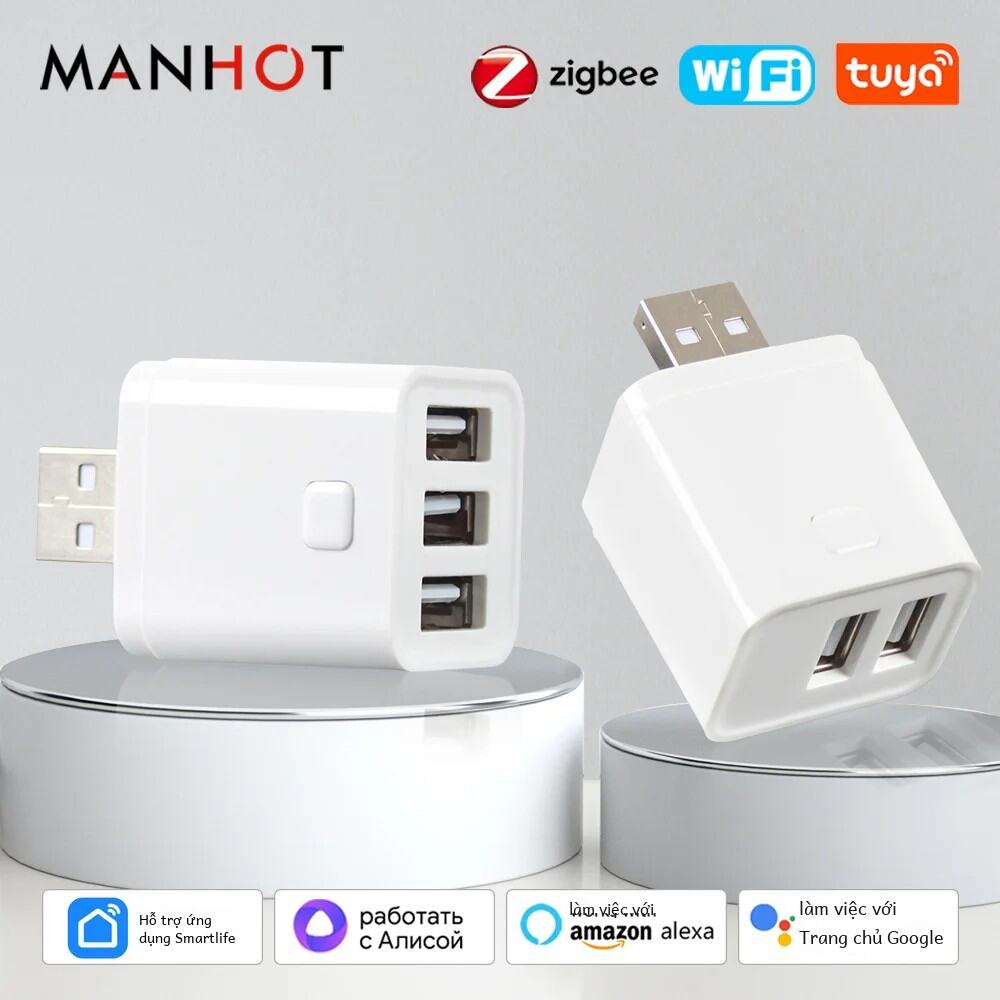 Tuya Wifi/zigbee USB Thông Minh Adapter Mini 5V Công Tắc Nguồn Với Ứng Dụng Điều Khiển Thời Gian Tương Thích Với Alexa Và Google Trợ Lý