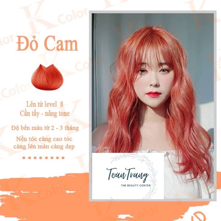 Thuốc nhuộm tóc màu Đỏ Cam | ( tặng kèm oxy và gang tay)
