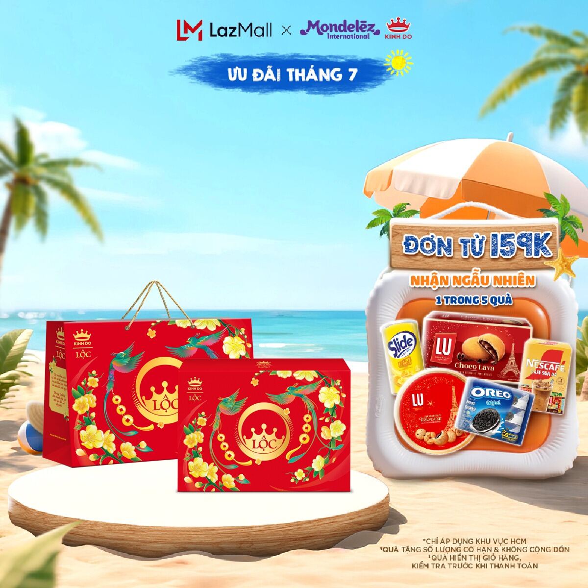 [DATE 18/10/2025] [CÓ TÚI GIẤY] Bộ Quà Bánh Tết Kinh Đô Tài Lộc Đỏ/Tài Lộc Vàng - Hộp Giấy 795G