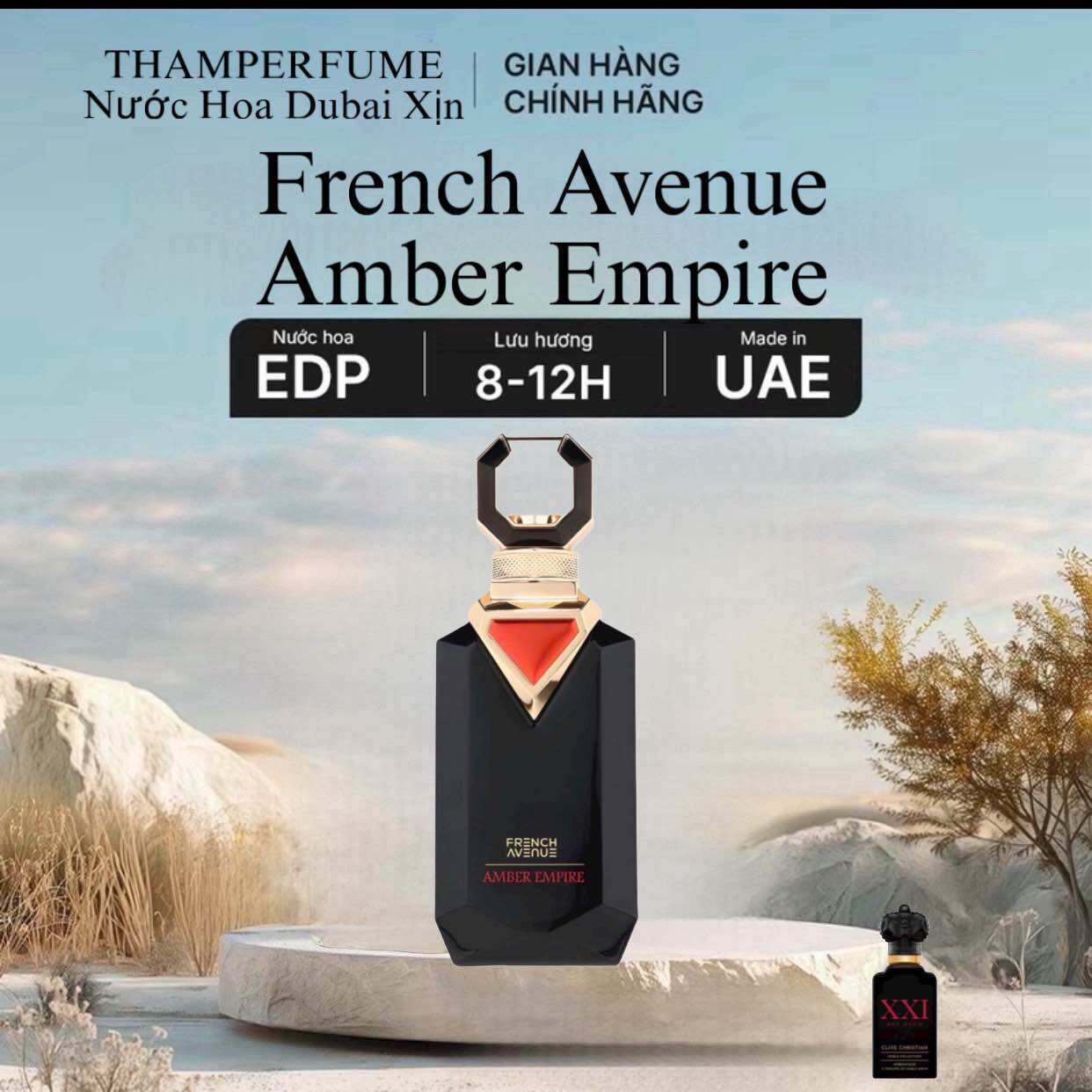 [ Tặng 1 Chiết Mini] Nước Hoa Xịn French Avenue Amber Empire 100ml Cam Kết Chính Hãng Toả Hương Tốt