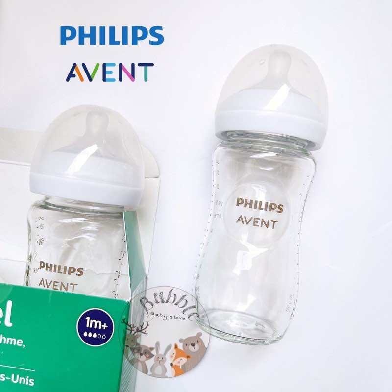 [Sản xuất tại Mỹ]Bình sữa thủy tinh Philips Avent Natural 120/240ml