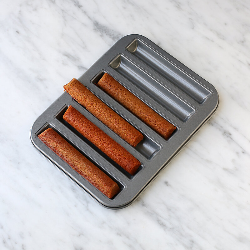 Amagour Khuôn Bánh Quy Ngón Tay Dài Khay Nướng Không Dính Liền 6 Xì Gà Fernando Kinh Điển