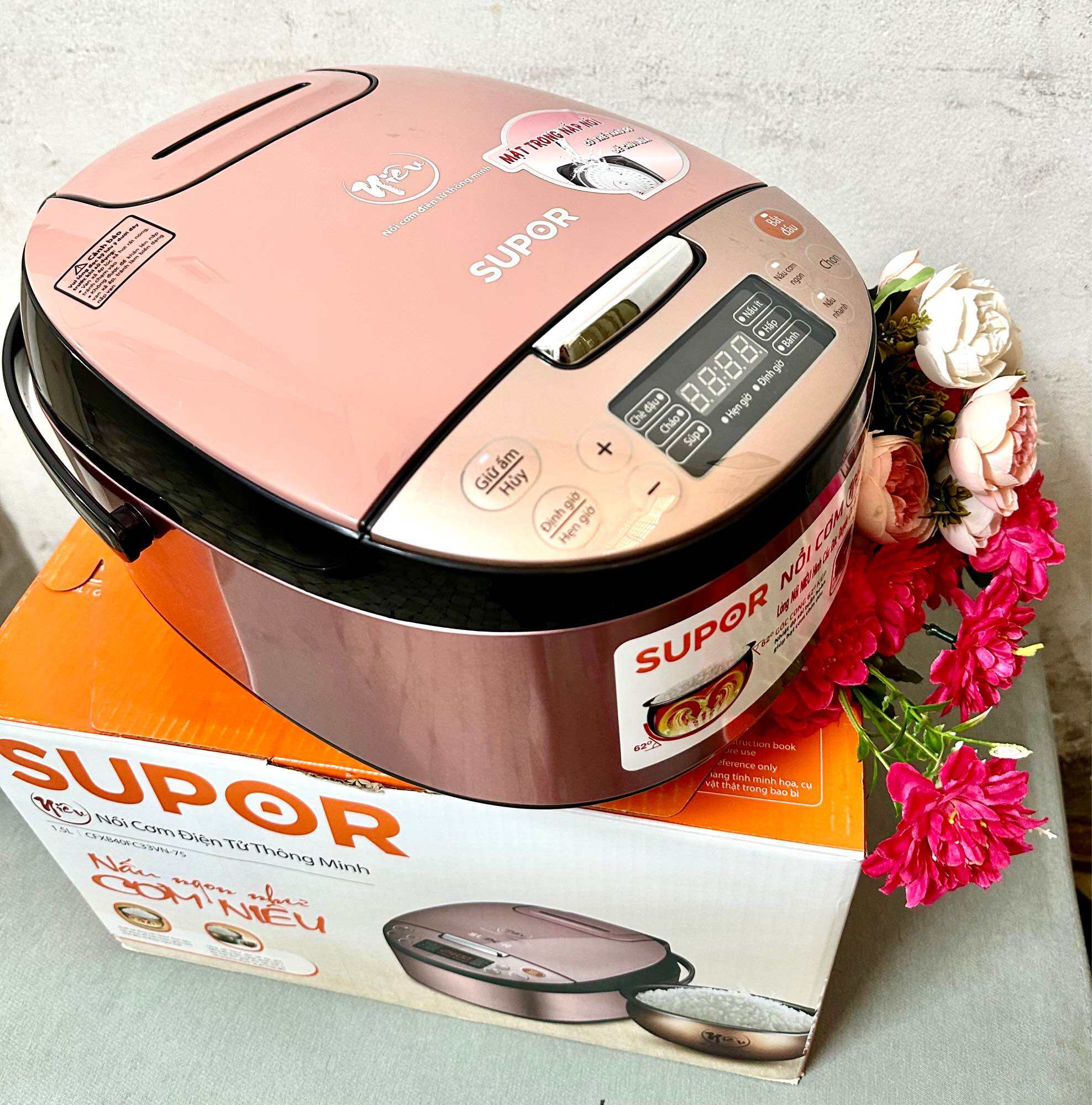 Nồi cơm điện tử lồng nồi Niêu Supor CFXB40FC33VN-75 / 1.5 Lít (Hàng chính hãng)