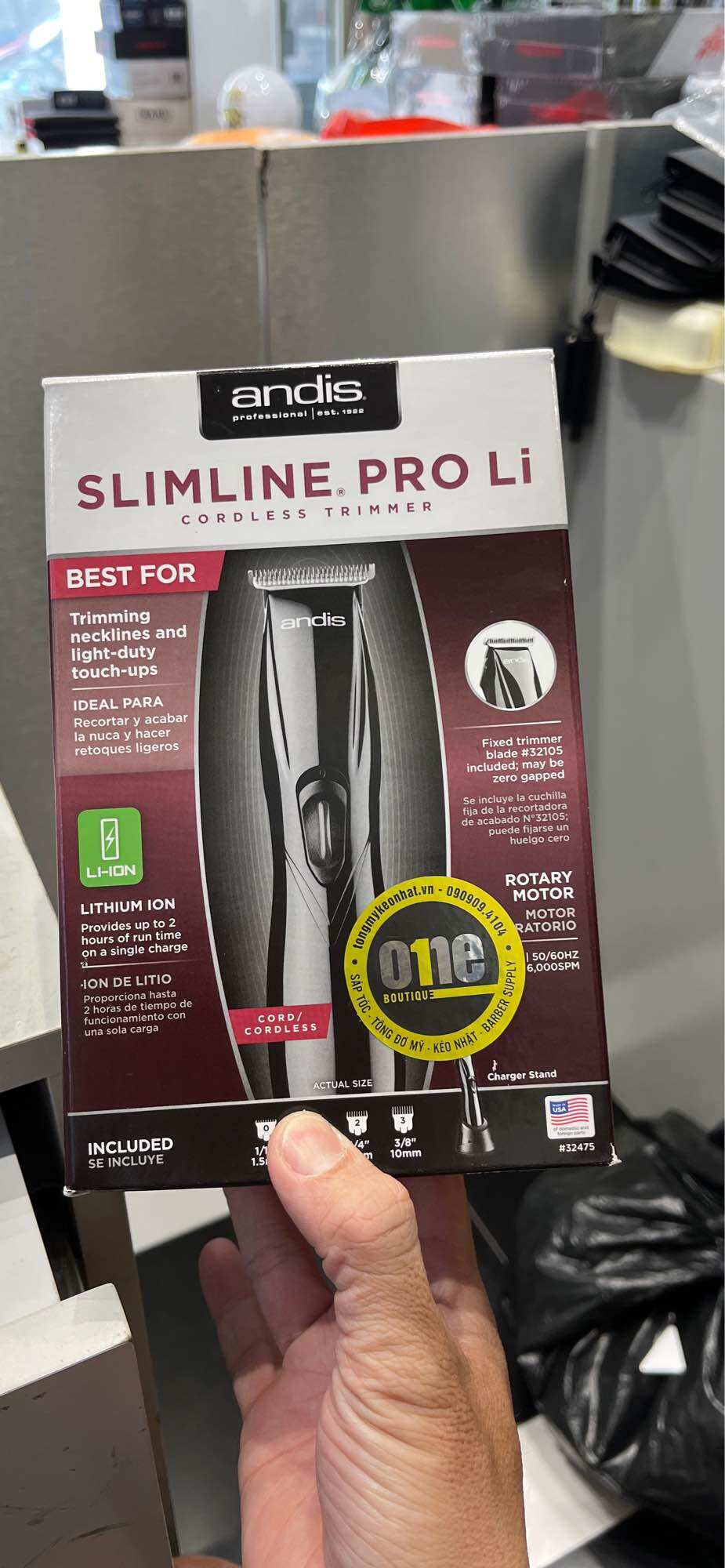 Tông đơ trấn viền Andis slimline pro li - phiên bản màu đen