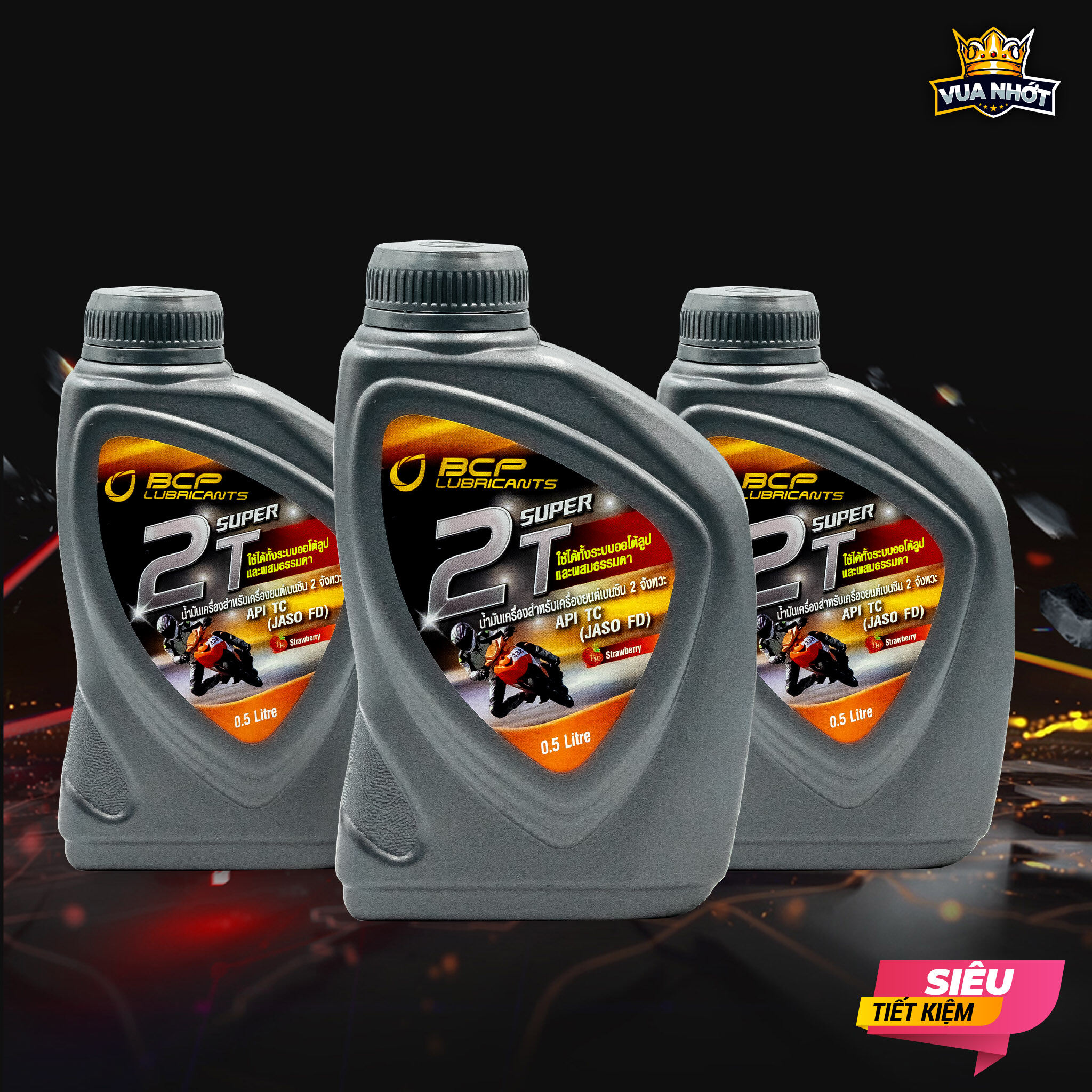 Combo 3 chai nhớt 2 thì xipo/nhớt 2t/nhớt 2 thì pha xăng bcp super 2t thái lan 500ml