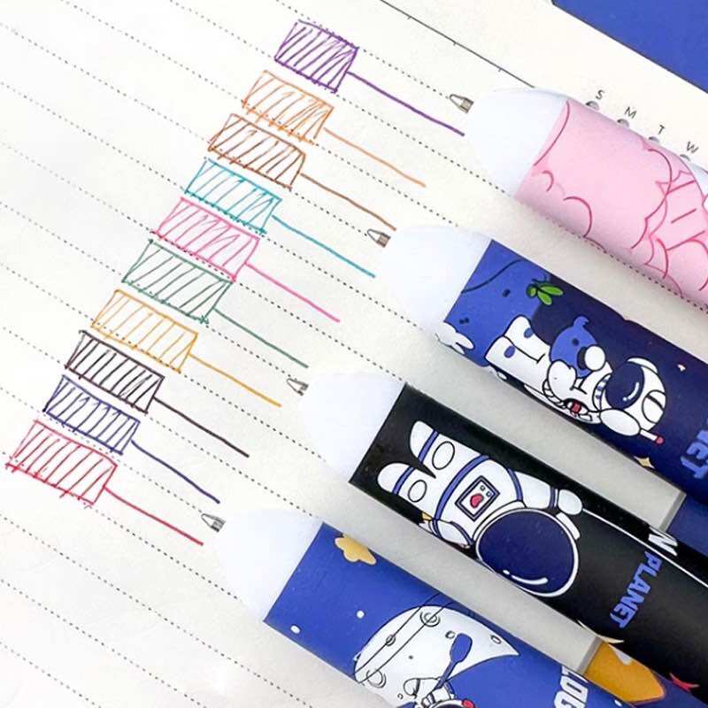 Bút bi bấm 10 màu, bút bi bấm nhiều sắc màu, bút bi bấm kuromi, gấu dâu hottrend