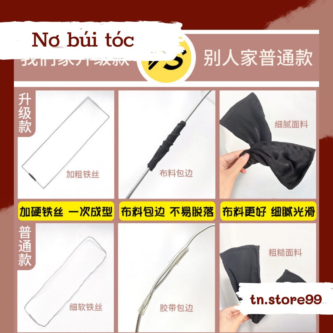 NƠ VẢI BÚI TÓC QUẤN KẼM