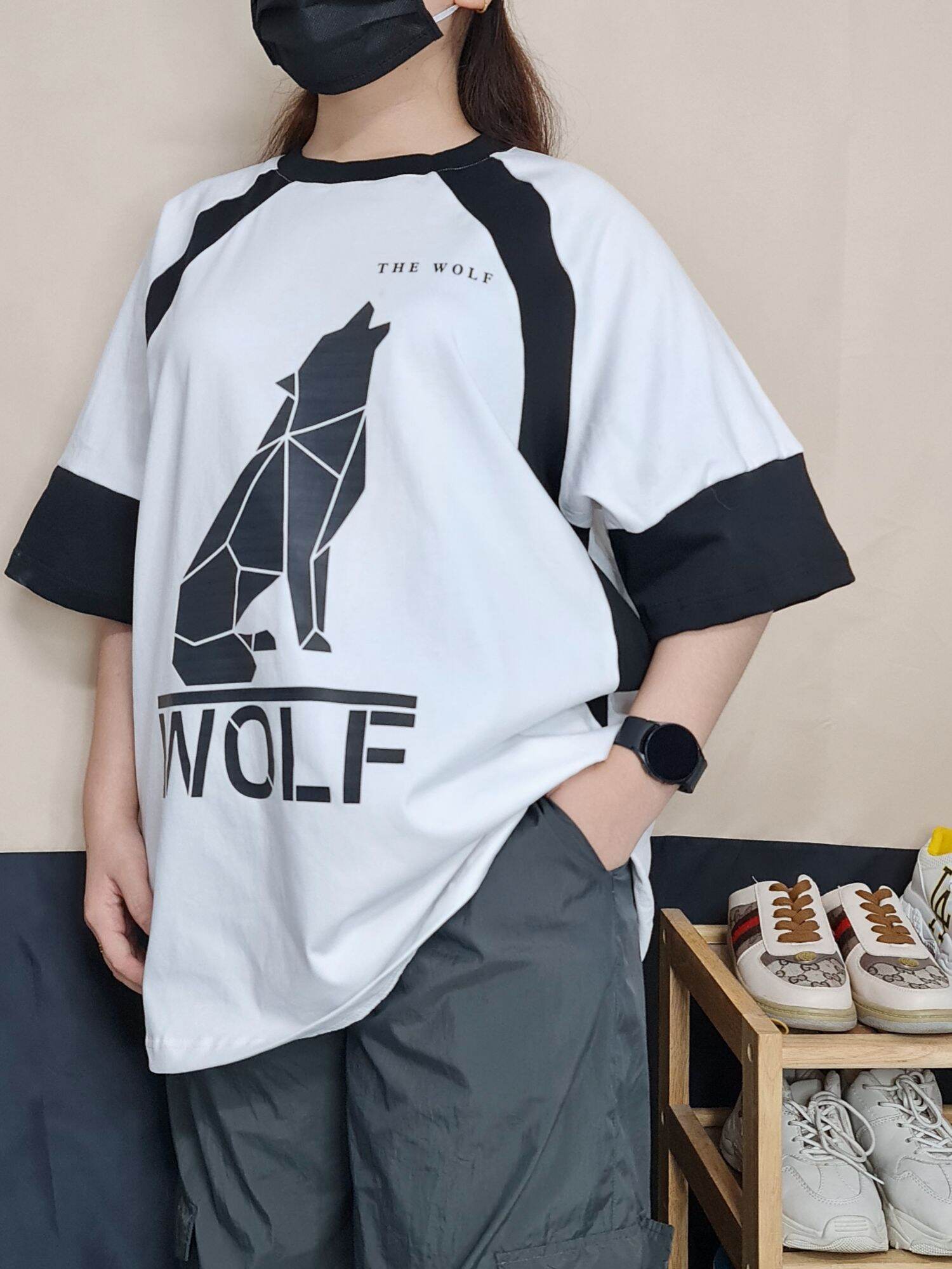 Áo thun the wolf local brand tay lỡ unisex oversize td12