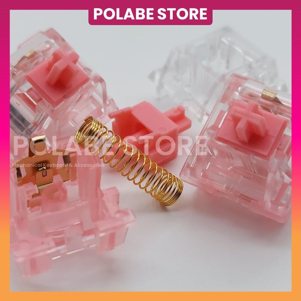 KTT Strawberry 5 Pin Linear Switch KTT Dâu Bản Mới 5 Pin Công Tắc Bàn Phím Cơ - Polabe Store