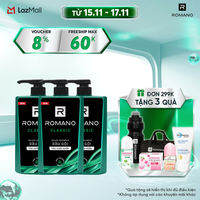 Combo 3 Dầu gội Romano 650g/chai