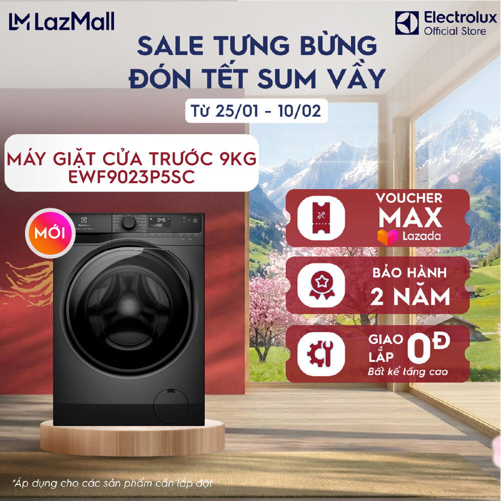[MỚI] Máy giặt cửa ngang Electrolux 9kg UltimateCare 500 EWF9023P5SC Inverter - Free Giao lắp