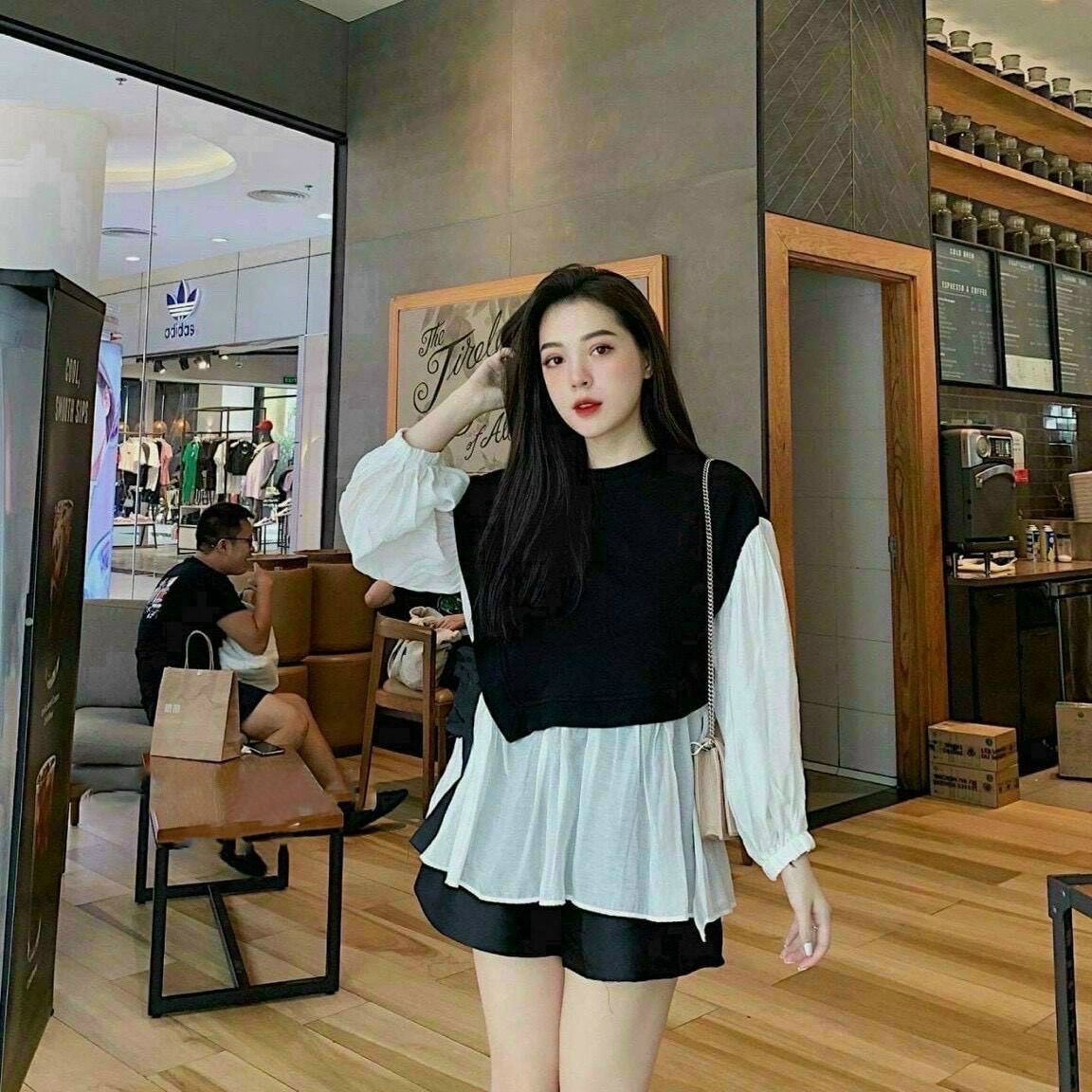 Áo bầu dài tay mùa thu thời trang công sở
