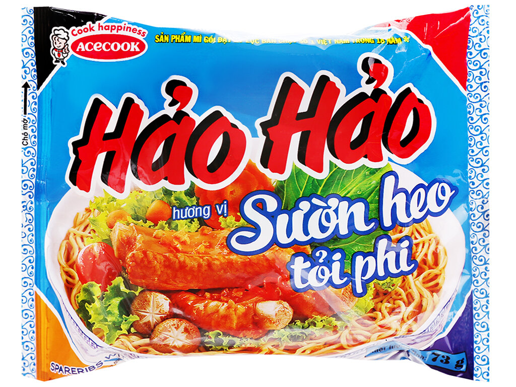 Thùng 30 gói mì Hảo Hảo sườn heo tỏi phi 73g
