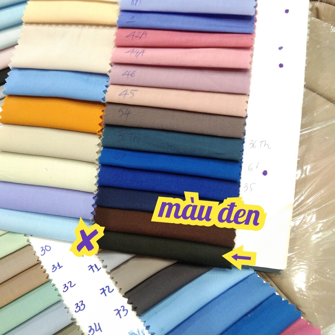 Vải Kate Silk Màu Đen Trơn Hàng Đẹp Khổ 1.2M Láng Mịn