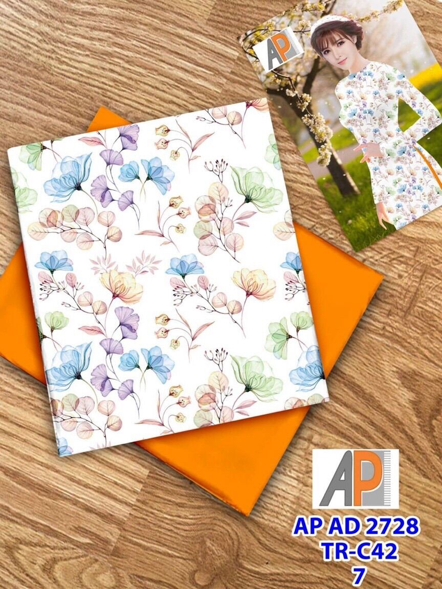 Vải áo dài in hoa đều thân áo