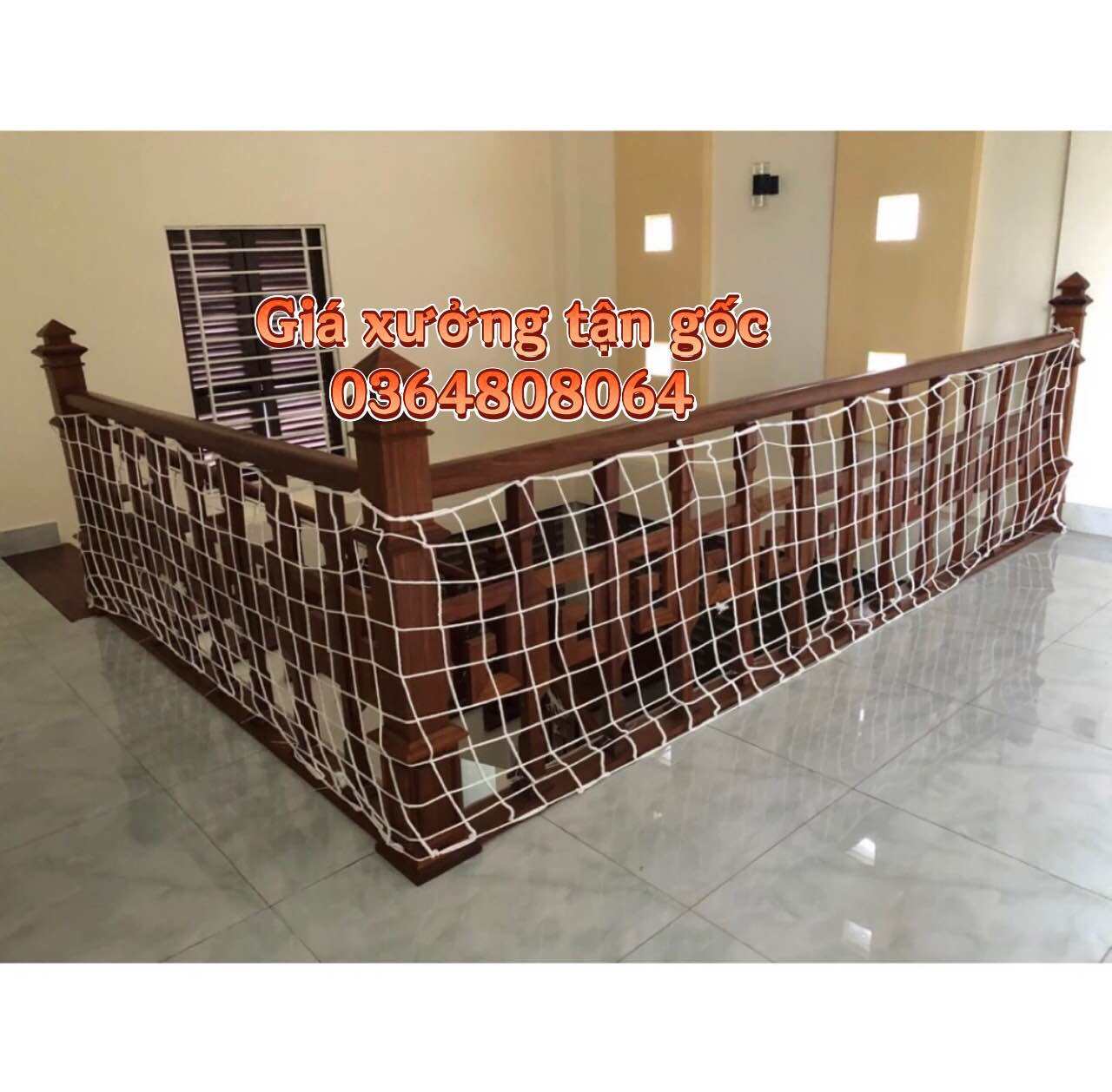 Lưới an toàn cho bé , Lưới chắn cầu thang {Mắt Lưới 5cm x 5cm} + Tặng kèm dây buộc